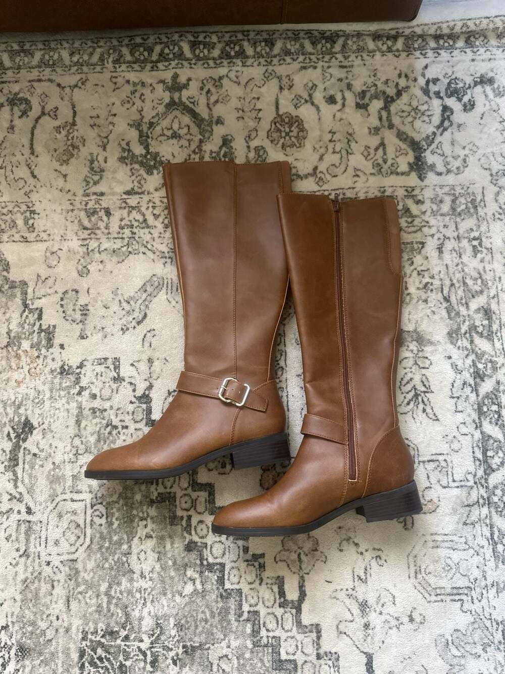 ALDO Waterproof Brown Tall Riding Boots with Buckle Detail